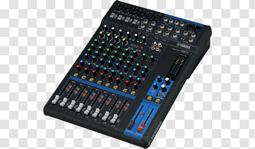 Microphone Audio Mixers Mixing Console Yamaha MG12 No. Of Channels:12 MG12XU Corporation - Electronic Engineering - Mixer Transparent PNG