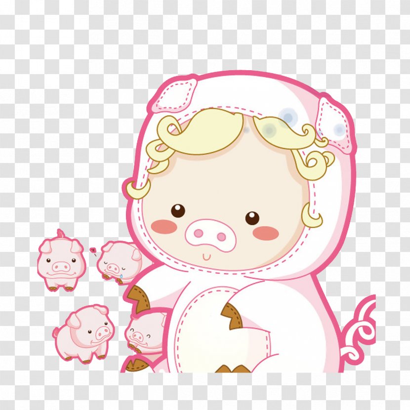 Porky Pig Domestic Euclidean Vector Download - Cartoon - Pink Piggy Baby Wear Transparent PNG