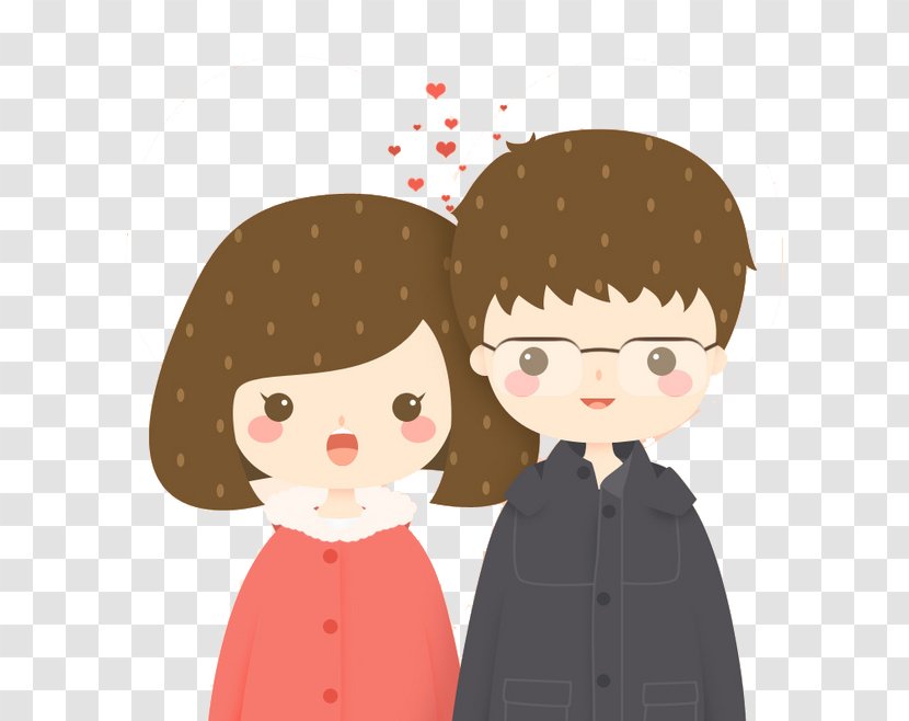 Cartoon Couple Illustration - Watercolor - Happy Little Creative Transparent PNG