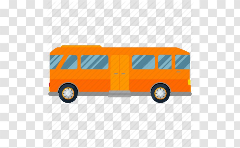 School Bus Car Public Transport - Orange - Cartoon Transparent PNG