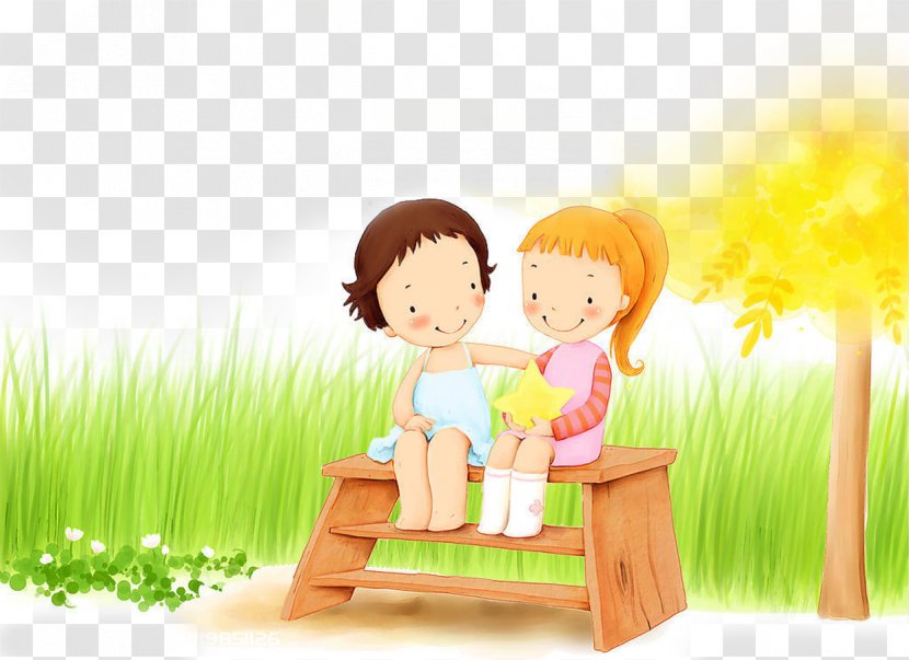 Drawing Wallpaper - Fun - Male And Female Friends Transparent PNG