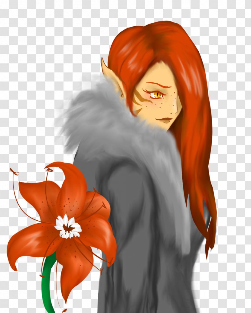 Red Hair Coloring Legendary Creature - Flower Transparent PNG