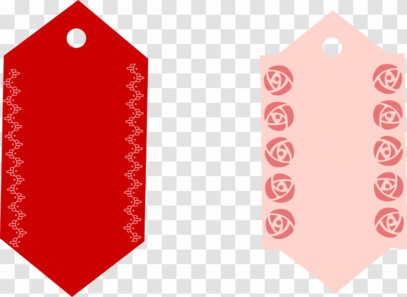 Qixi Festival Tanabata - Red - Simple Pink Tag Transparent PNG
