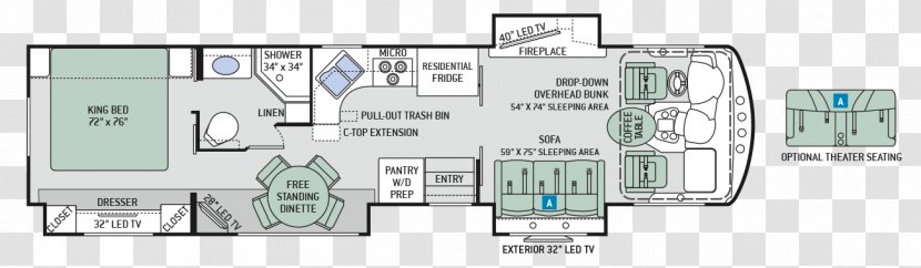 Floor Plan Elkhart Thor Motor Coach Campervans Wiring Diagram - Technology - Battery Furnace Transparent PNG