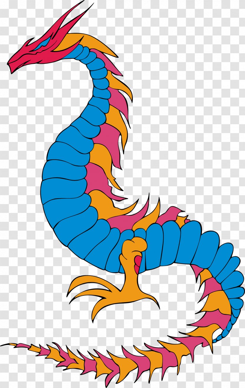 Japanese Dragon Illustration Chinese Drawing - Color Transparent PNG