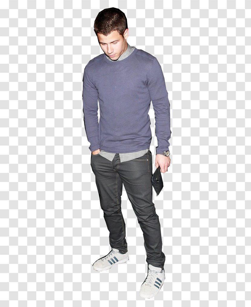 Jeans T-shirt Shoulder Sleeve Shoe - Nick Jonas Transparent PNG