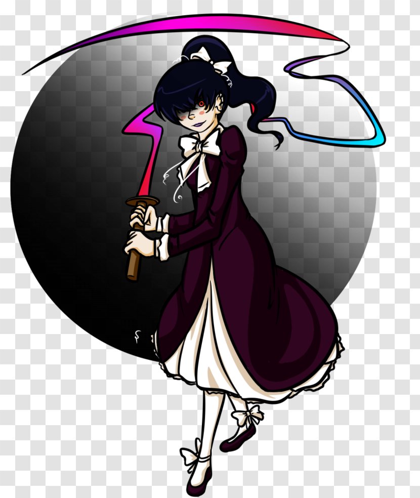 Black Hair Purple Costume - Heart Transparent PNG