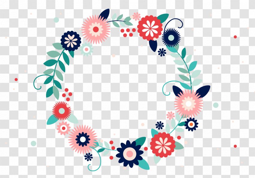 Typography Flower Wreath - Art - Vector Colorful Frame Transparent PNG