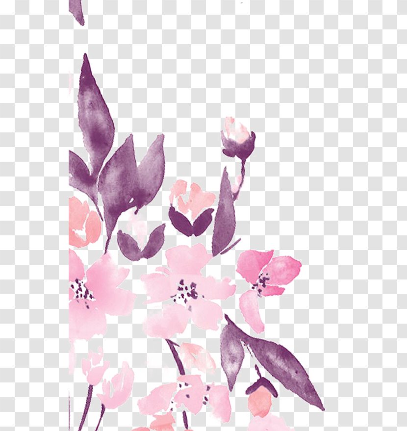 IPhone 6 Plus 4 Desktop Wallpaper Samsung Galaxy - Pink - Watercolor Flowers Transparent PNG