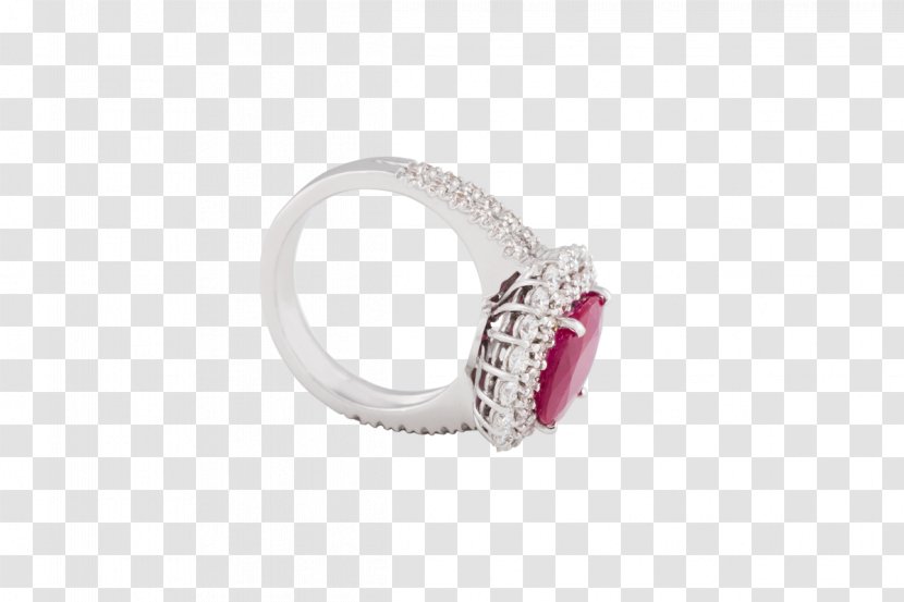 Ruby Silver Body Jewellery Transparent PNG