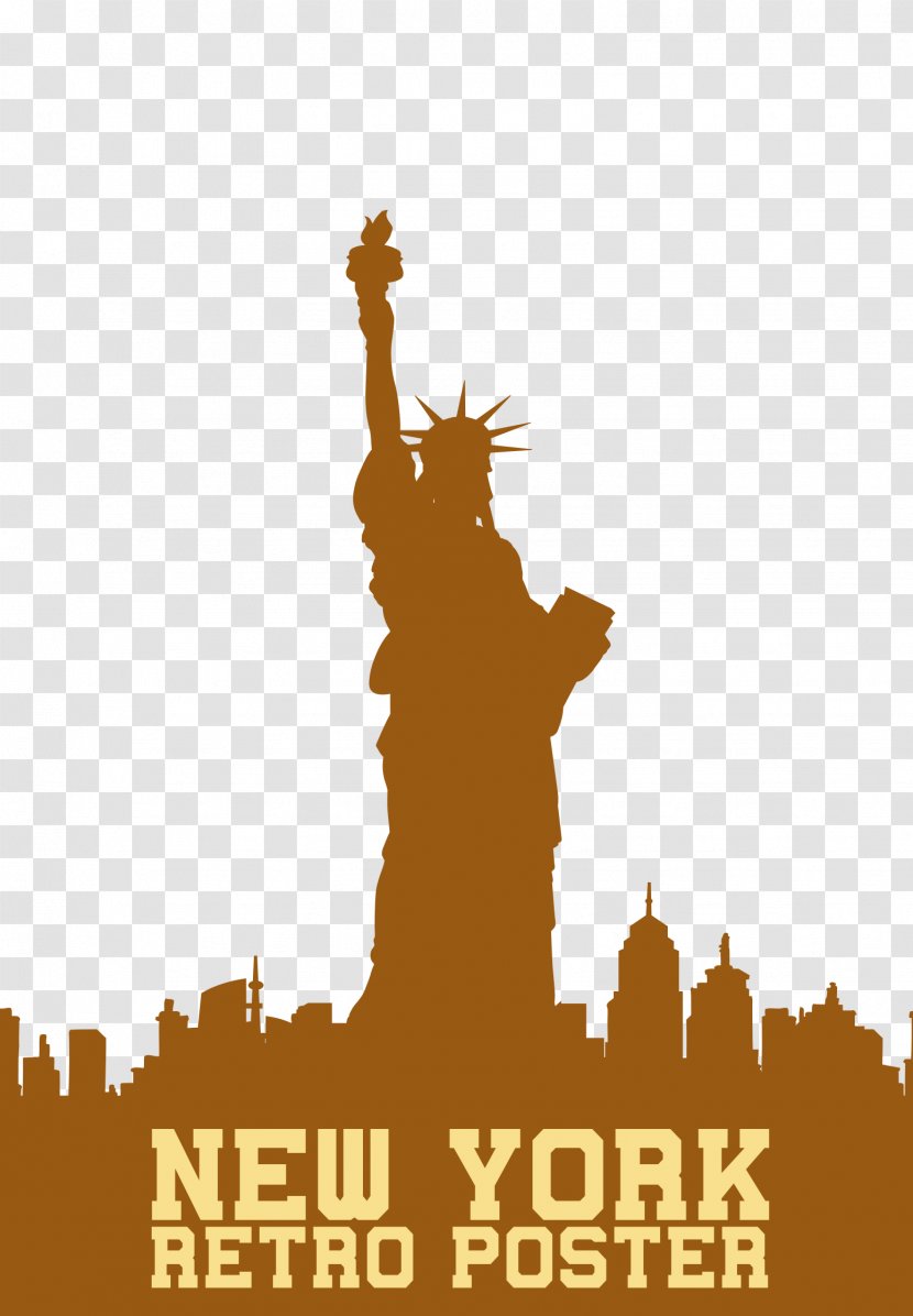 Statue Of Liberty Painting Skyline - Cartoon Transparent PNG