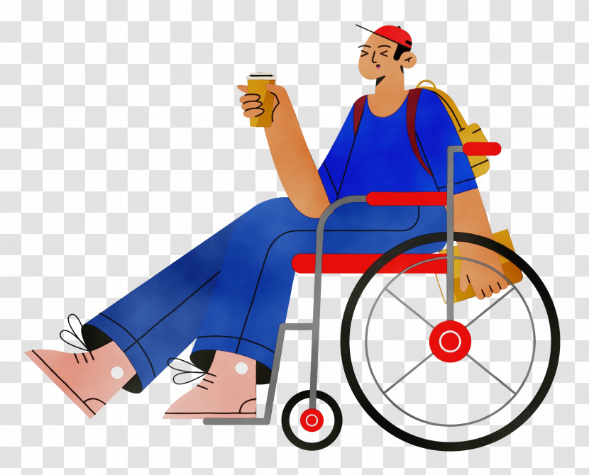 Cartoon Wheelchair Sitting Joint Headgear Transparent PNG