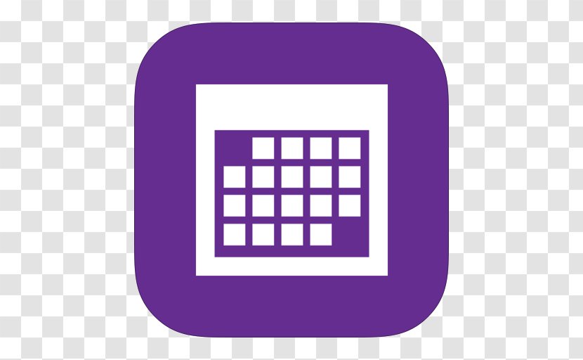 Square Area Purple Text - Logo - MetroUI Apps Calendar Transparent PNG