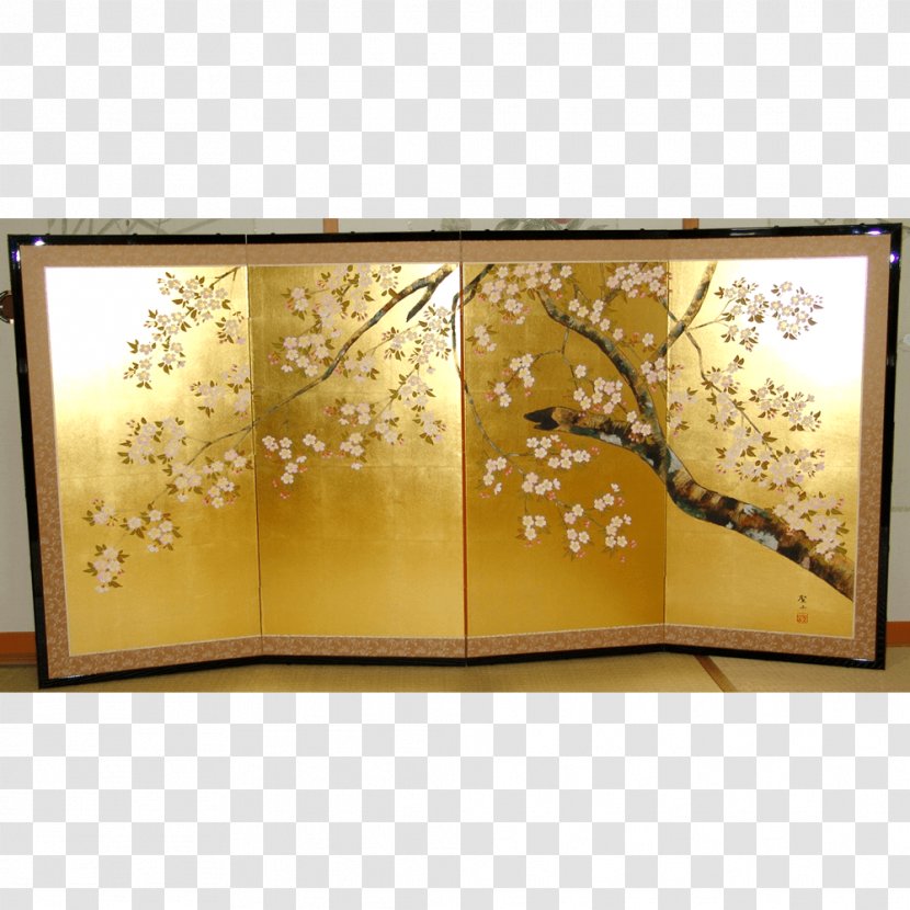 Picture Frames Heian Period Gold Leaf Folding Screen Japanese Painting - Flower Transparent PNG
