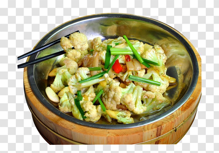 Cauliflower Chinese Cuisine Vegetarian - Flower - Large Pan Of Organic Transparent PNG