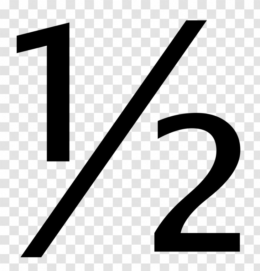 One Half Fraction Number - Brand - Two Transparent PNG