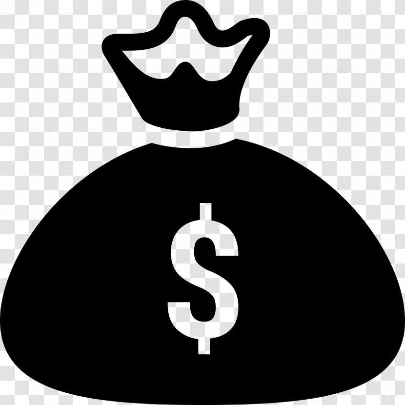 Money Bag - Logo - Black And White Transparent PNG