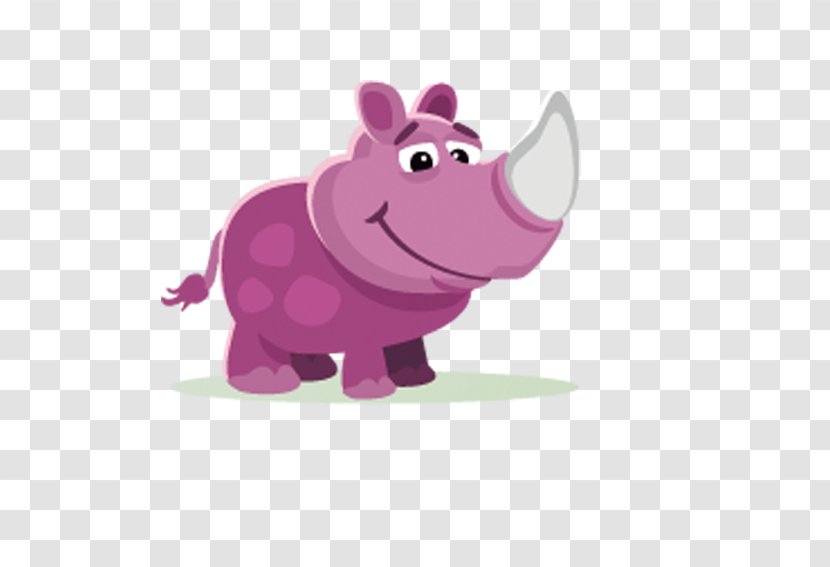 Rhinoceros Clip Art - Pig Like Mammal - Pink Rhino Transparent PNG
