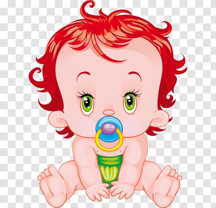 Cartoon Infant Illustration - Watercolor - Redhead Baby Transparent PNG