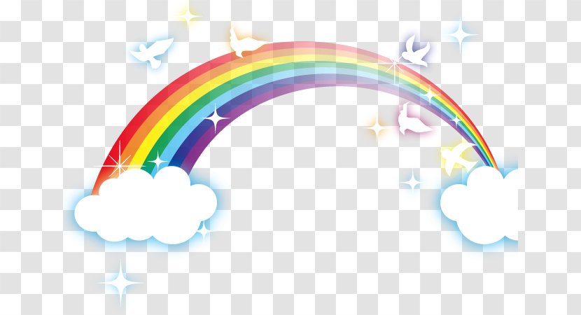 Rainbow Clipart - Meteorological Phenomenon - Birds Flapping On A Beautiful RaOthers Transparent PNG