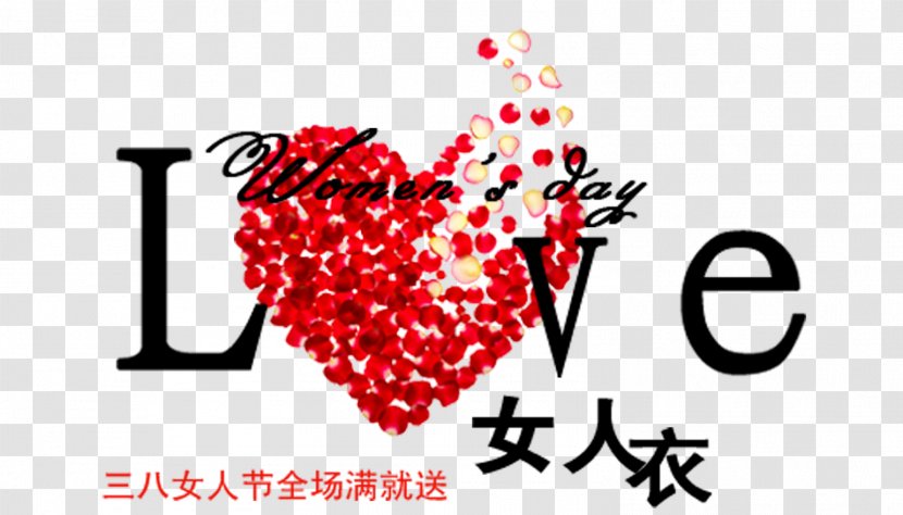 Taobao Clothing - Flower - LOVE March 8 Women 's Day Shopping Text Transparent PNG