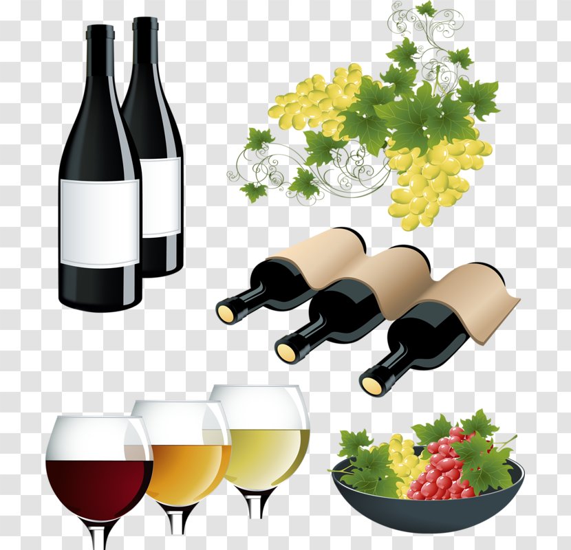 Wine Champagne Glass Bottle Transparent PNG