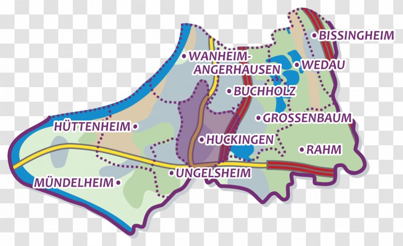 Hüttenheim Huckingen Wedau Mündelheim Map Transparent PNG