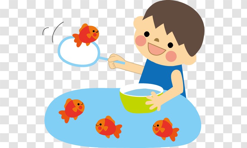 Goldfish Scooping Illustration Festival Aquarium - Child - Art Transparent PNG