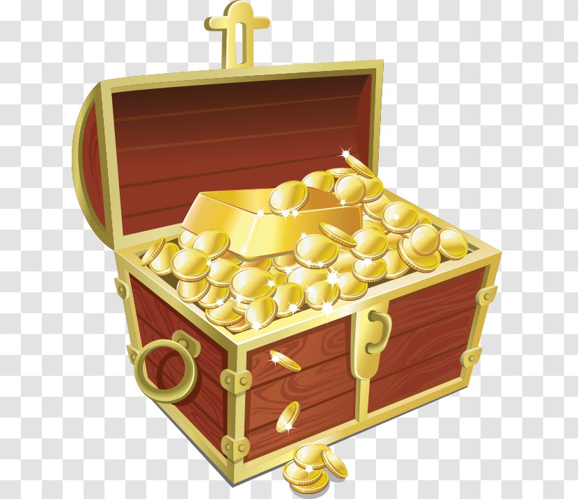 Gold Bar Coin Buried Treasure - Cartoon - Vector 3d Stereoscopic Money Transparent PNG