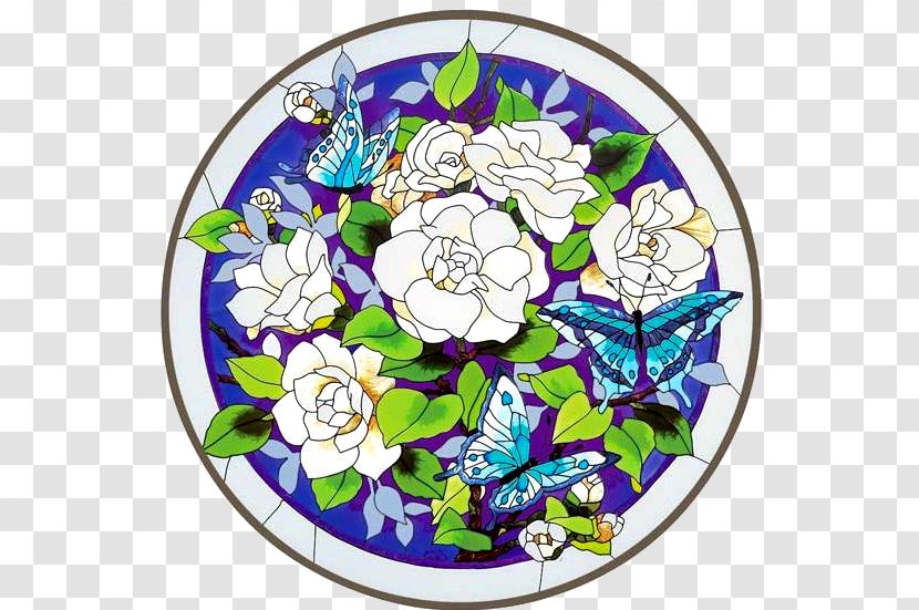 Stained Glass Drawing Paint - Flower Transparent PNG