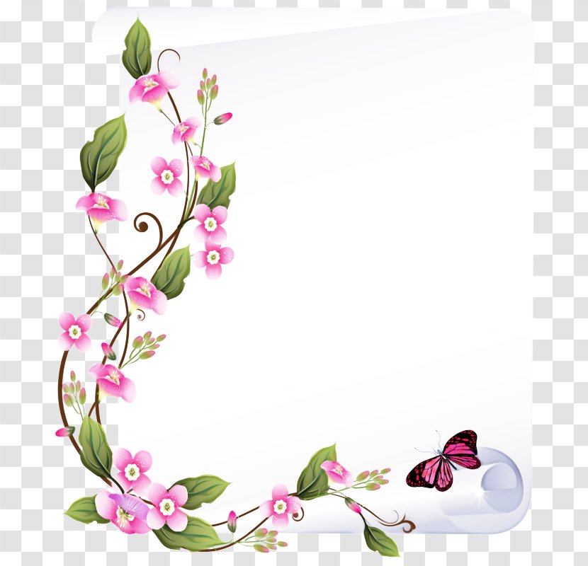 Love Background Frame - Blossom - Picture Transparent PNG