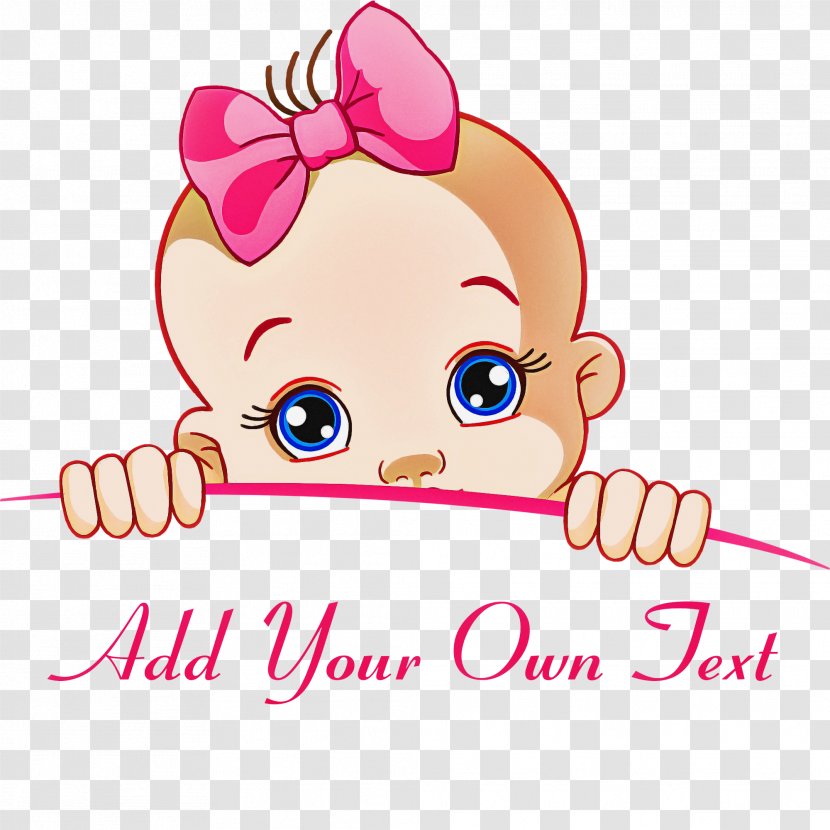 Pink Cartoon Text Nose Cheek - Ear - Sticker Transparent PNG