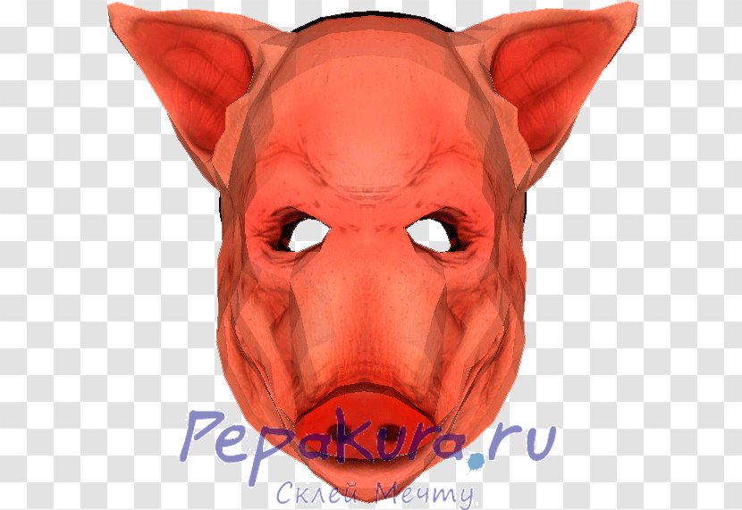 Paper Model Domestic Pig Mask Transparent PNG