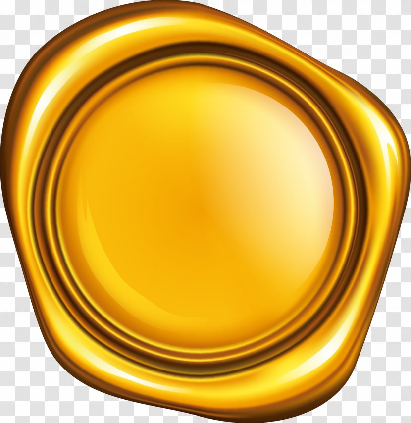 Sealing Wax Coupon - Orange - Gold Seal Transparent PNG