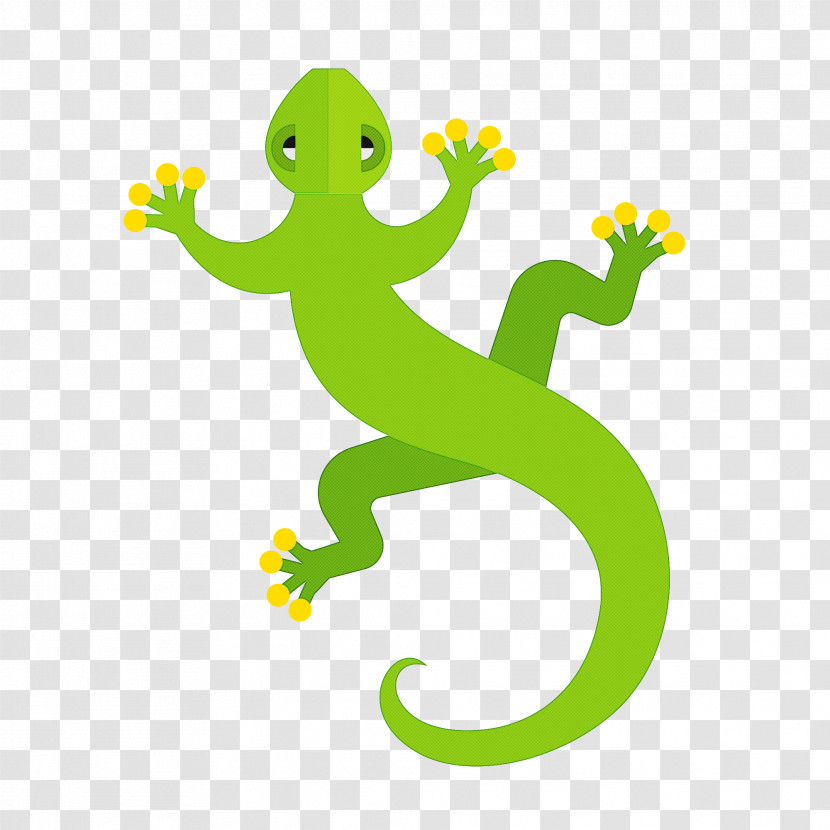 Gecko Green Lizard Cartoon Reptile Transparent PNG