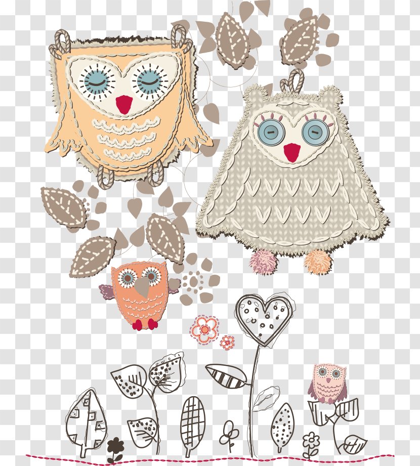 Owl Cartoon Illustration - Vector Transparent PNG