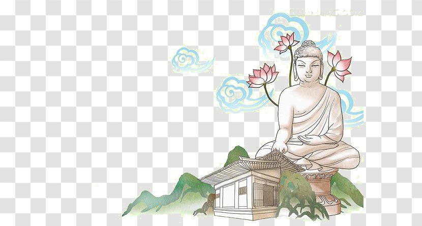 Buddhahood Cartoon Buddhism Amitābha - Green - Lord Buddha Material Transparent PNG