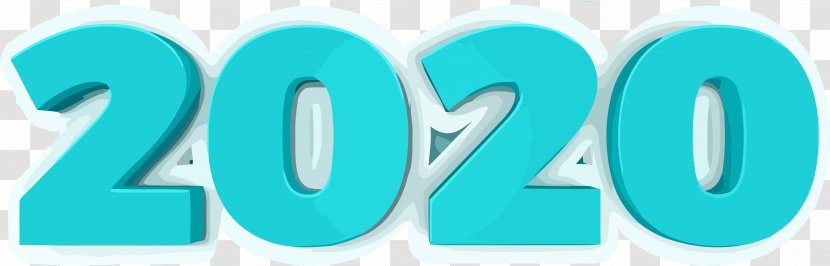 Happy New Year 2020 Years - Aqua - Turquoise Transparent PNG