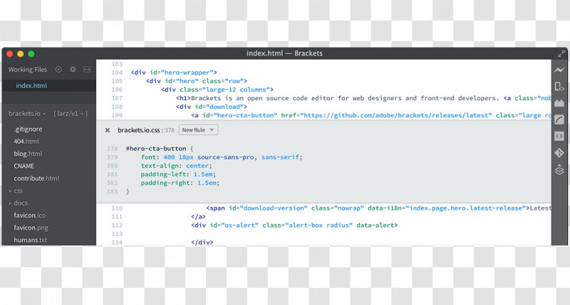 Computer Program Source Code Editor Brackets Text - Cascading Style Sheets - World Wide Web Transparent PNG