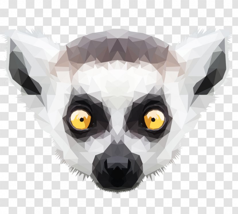Lemurs Ring-tailed Lemur Black-and-white Ruffed Art - Fur - Geometric Animal Transparent PNG