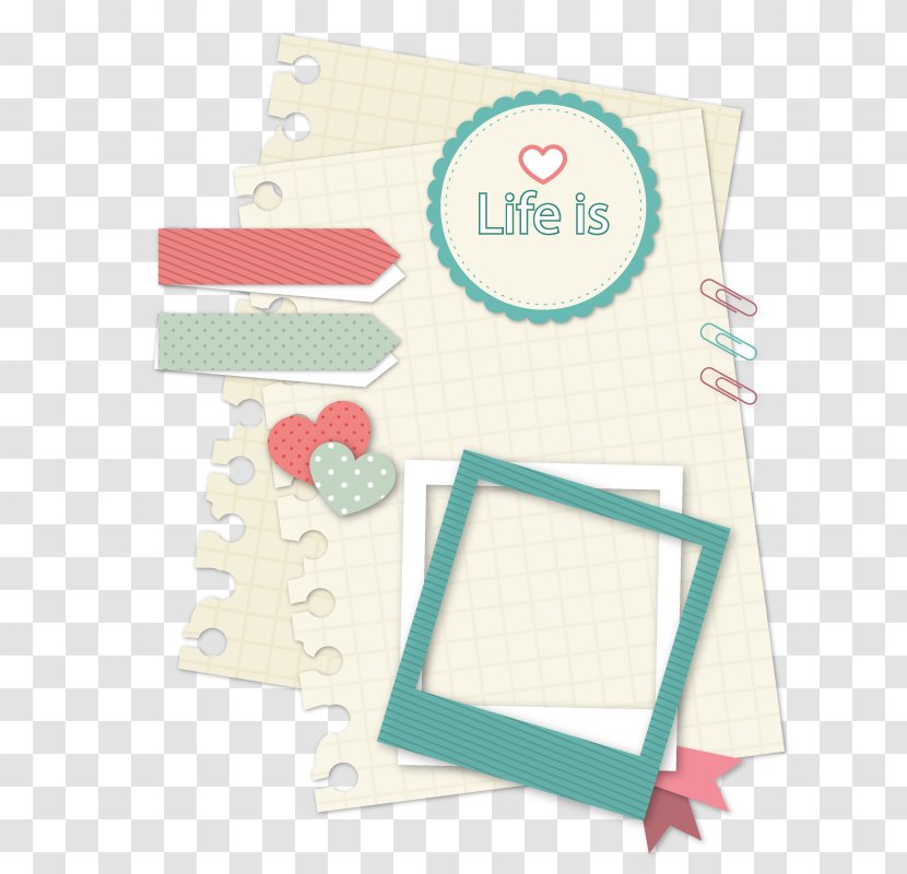 Paper Scrapbooking Notebook Clip Art - Page Layout - Vector Transparent PNG