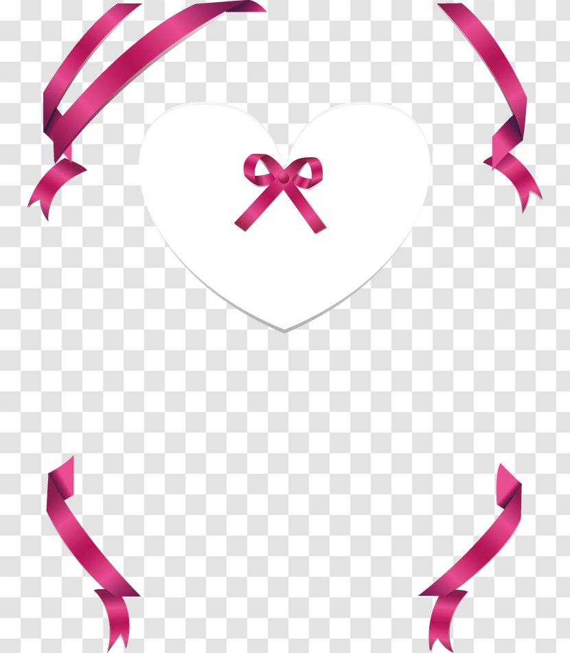 Ribbon Computer File - Heart - Creative Bow Element Transparent PNG