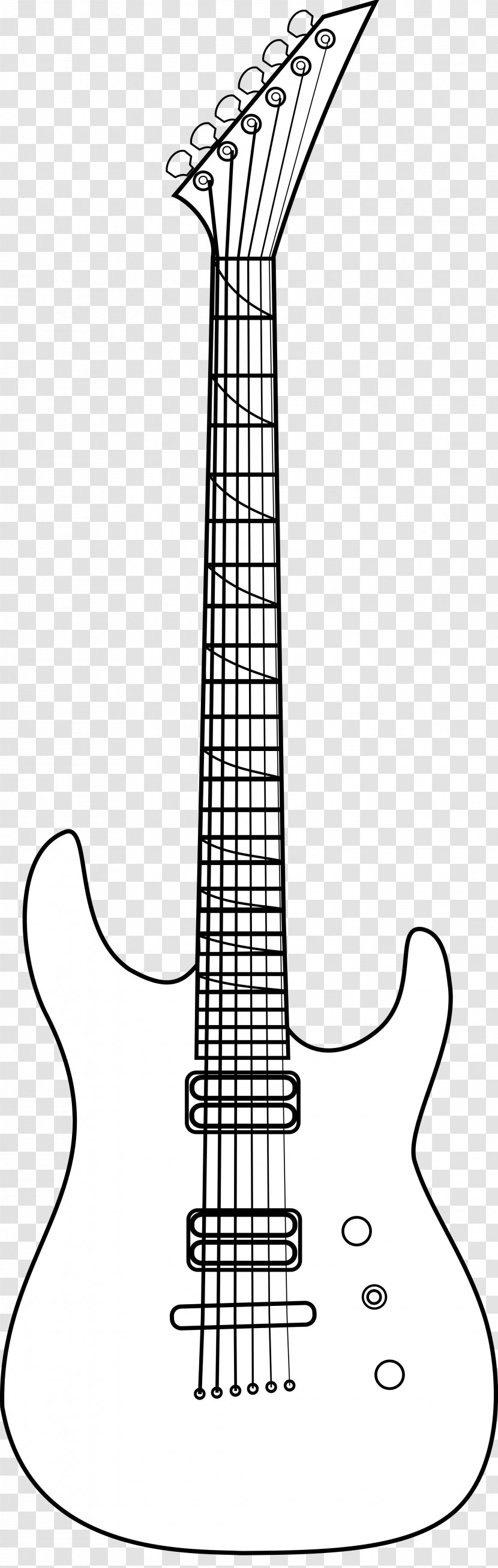 Drawing Bass Guitar Electric Musical Instruments - Silhouette - Acoustic Transparent PNG