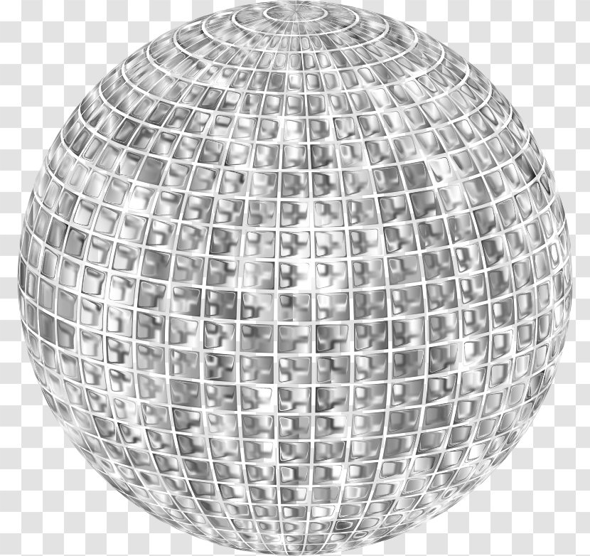 Disco Ball Clip Art - Sphere - Black And White Transparent PNG