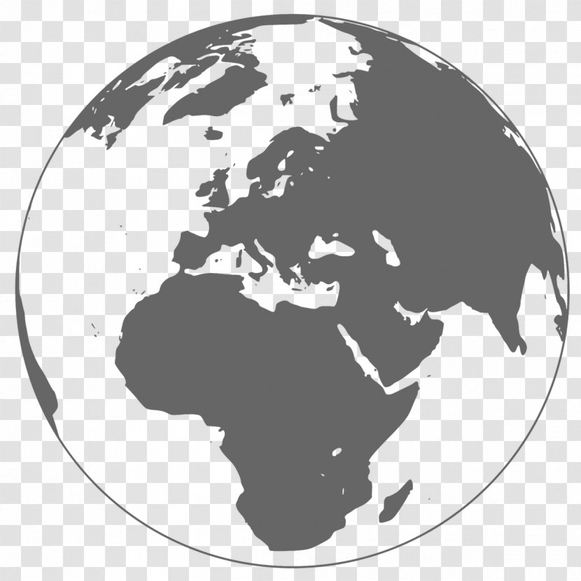 Globe Earth World Map Vector Graphics - Monochrome Transparent PNG