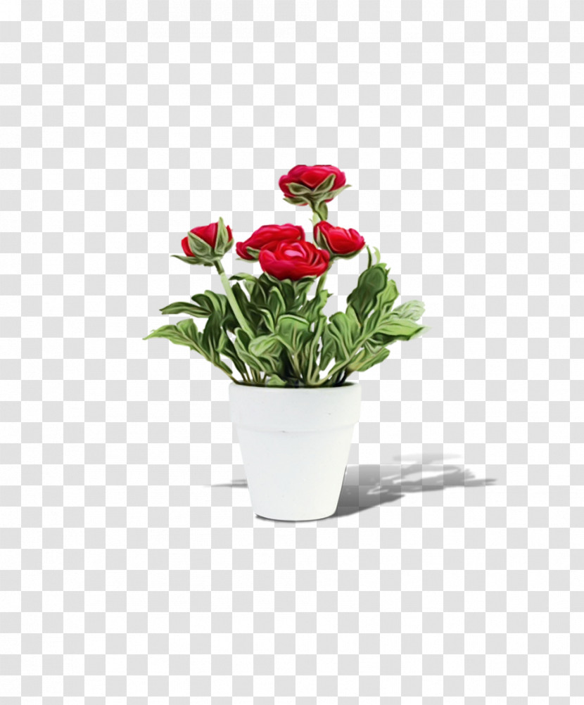 Flower Flowerpot Plant Red Cut Flowers Transparent PNG