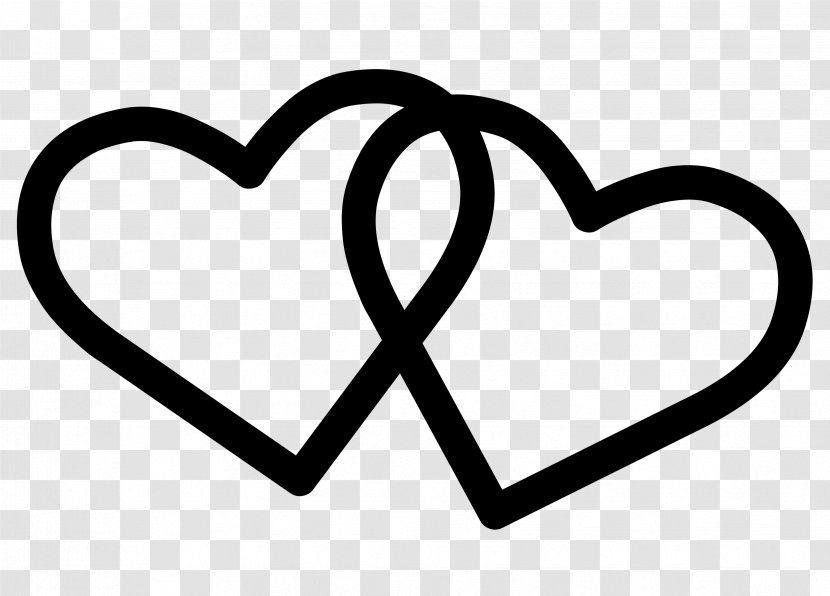 Love Background Heart - Text - Blackandwhite Line Art Transparent PNG