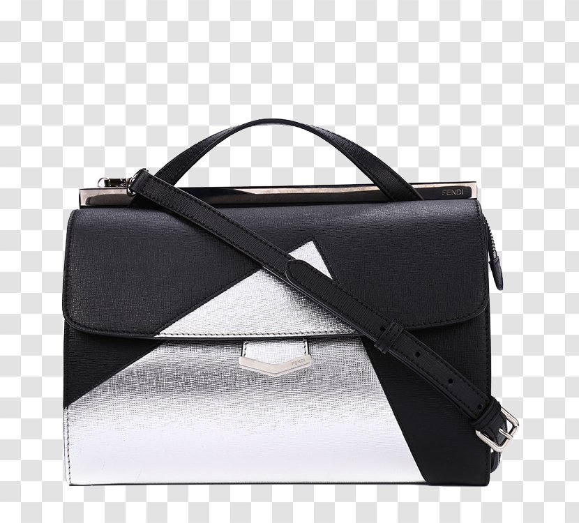 Handbag Color Black - Fendi Mixed Colors And Silver Leather Dual-use Package Transparent PNG