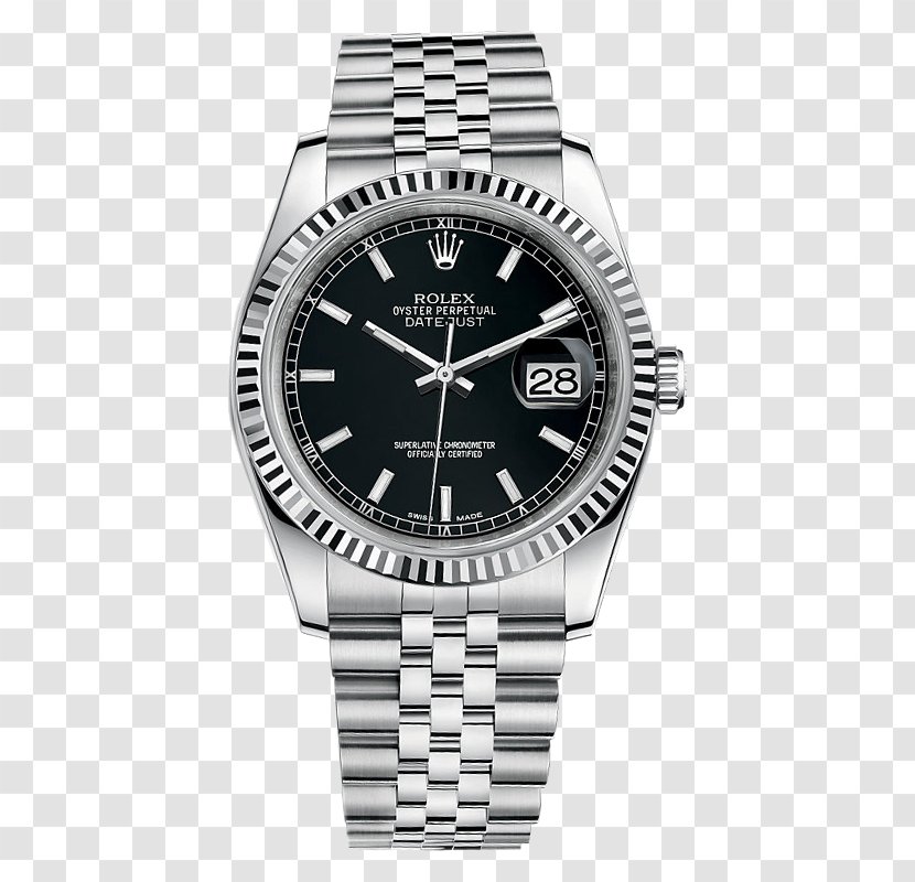 Rolex Datejust Automatic Watch Colored Gold - Counterfeit - Black Male Transparent PNG