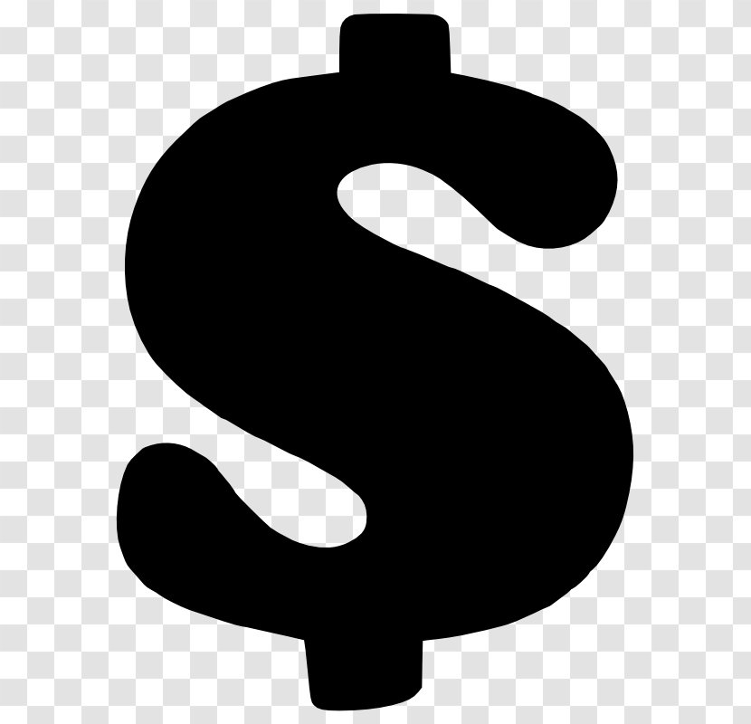Dollar Sign Symbol Clip Art - Black And White - Picture Of Money Transparent PNG